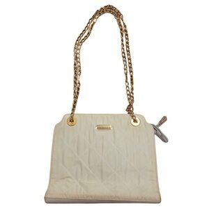 Escada Vintage Cream Quilted Shoulder Bag with Gold Chain